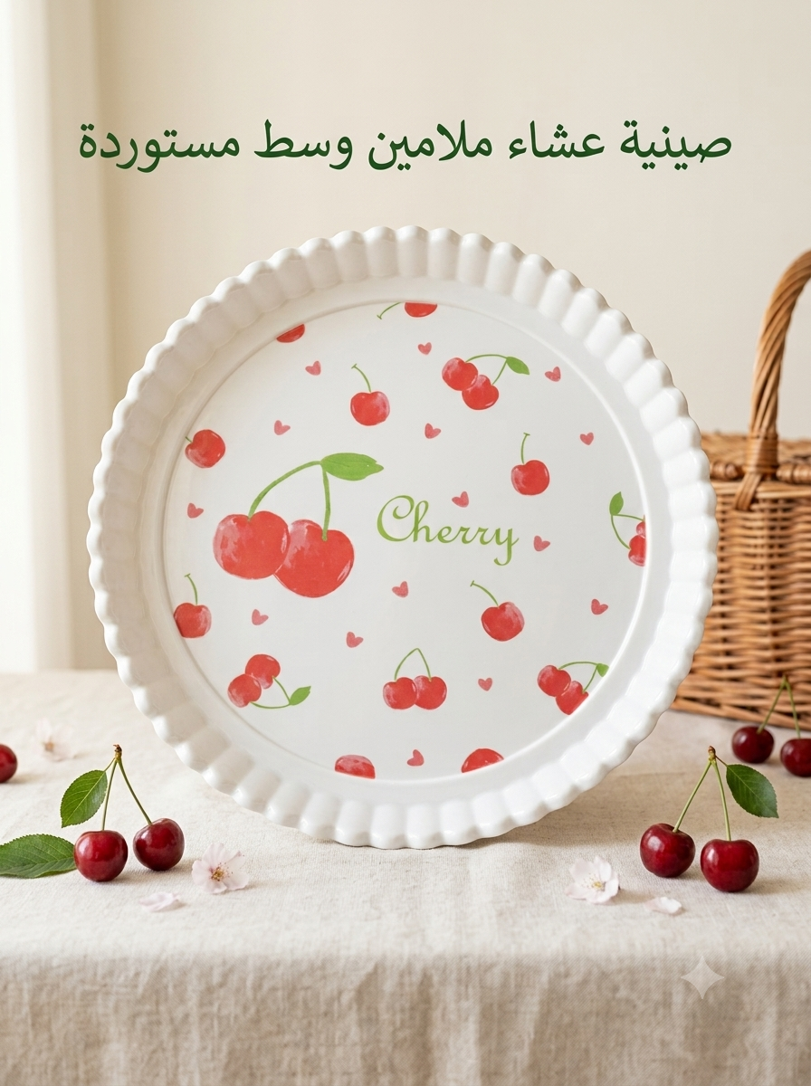 صينيه عشاء ميلامين وسط مدوره مستورده