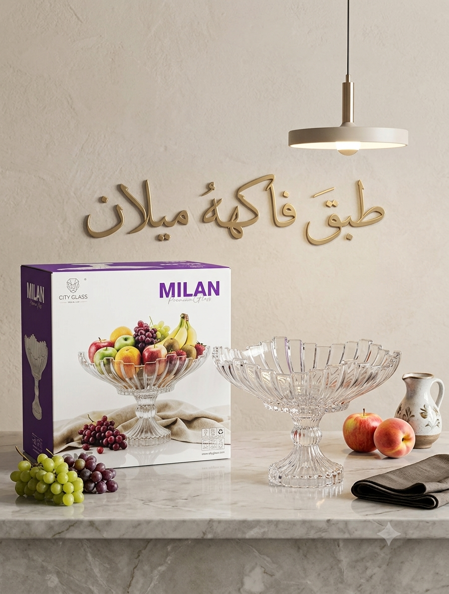 طبق فاكهة ميلان سيتى  جلاس (4ق )