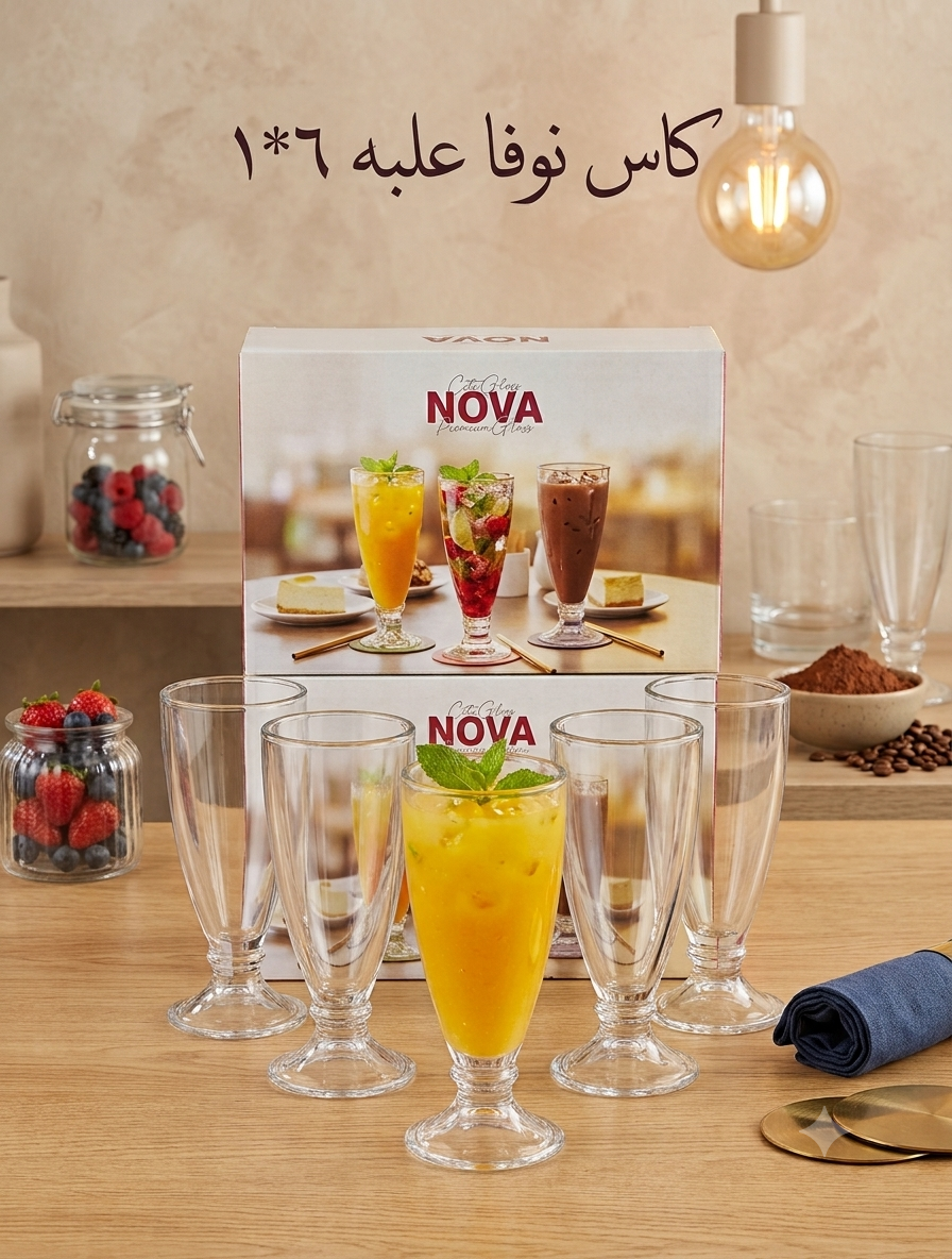 كاس نوفا علبه 6*1 سيتى جلاس (4ط)
